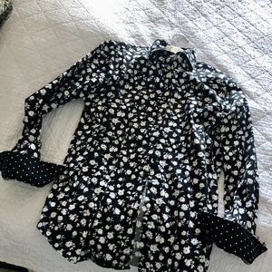 Chaps, size medium, black and white button down shirt